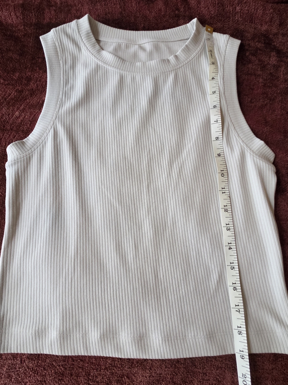 Ribbed Sleeveless Tank Top - White